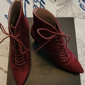 Nine west wine suede heeled boots